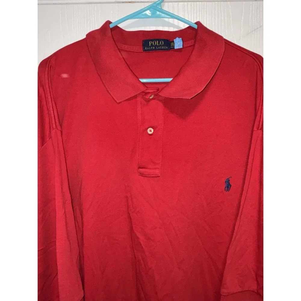 Polo Ralph Lauren Polo Shirt Mens 3XLT Tall Red Classic Preppy